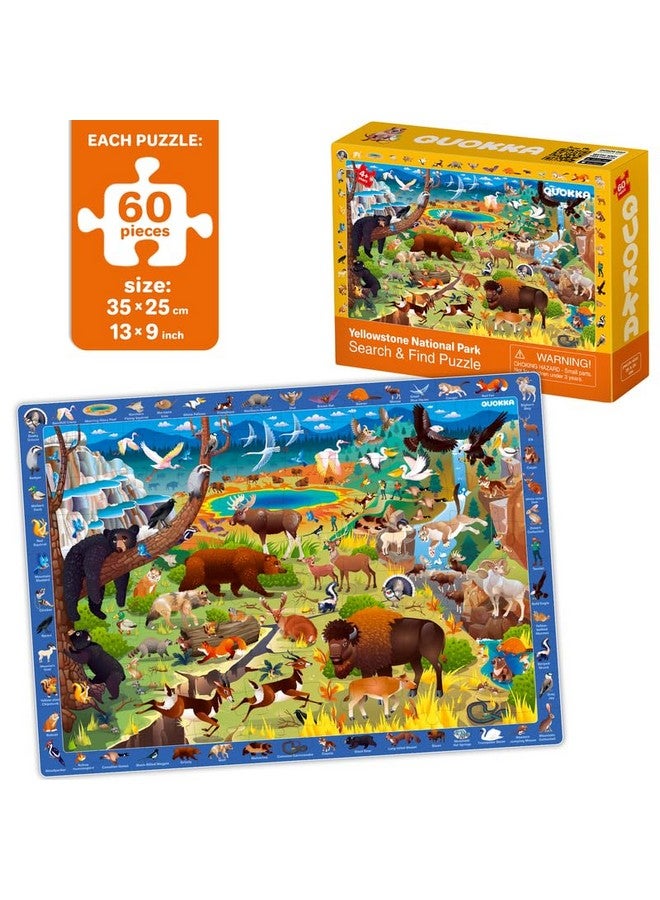 Puzzles For Kids Ages 4 6 4 X 60 Puzzles For Toddlers 5 8 Educational Search & Find Toy For 8 10 Yo For Learning Forest Polar, Usa National Park Animals & City Life