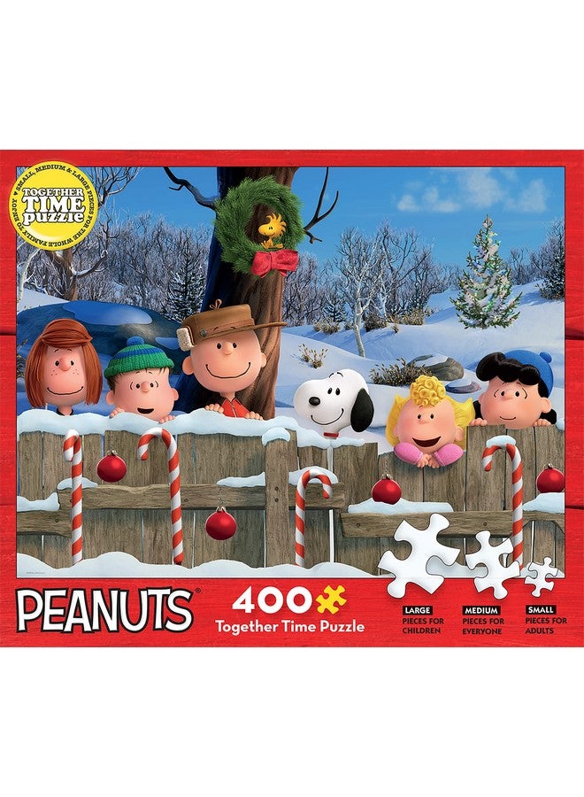 Together Time Collection Holiday Fence, (3) Piece Sizes Standard, Medium, And Oversized 400 Piece Jigsaw Puzzle