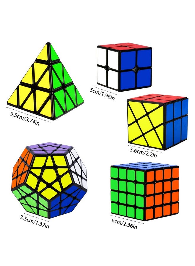 Speed Cube Set, Puzzle Cube, Magic Cube 2X2 4X4 Pyraminx Pyramid Megaminx Fenghuolun Puzzle Cube Toy Gift For Children Adults, Pack Of 5