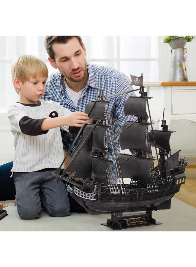 3D Puzzles For Adults Home Decor Pirate Ship Gifts For Men Women Model Kits Brain Teaser Puzzles For Adults Teacher Gifts Queen Anne'S Revenge 340 Pcs