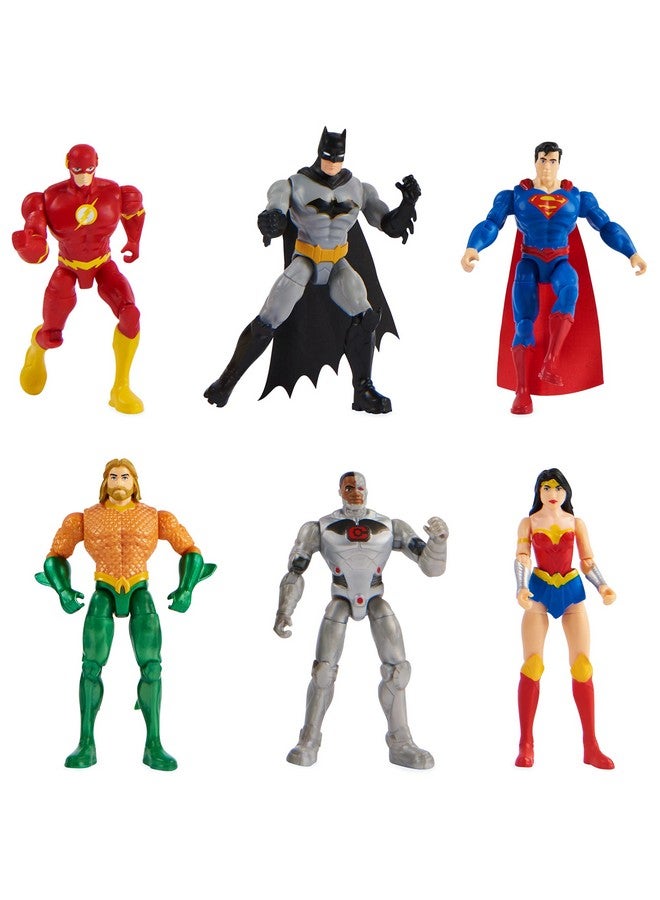 Dc Justice League Flash, Cyborg, Superman, Batman, Wonder Woman & Aquaman Action Figure 6-Pack