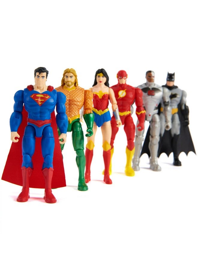 Dc Justice League Flash, Cyborg, Superman, Batman, Wonder Woman & Aquaman Action Figure 6-Pack