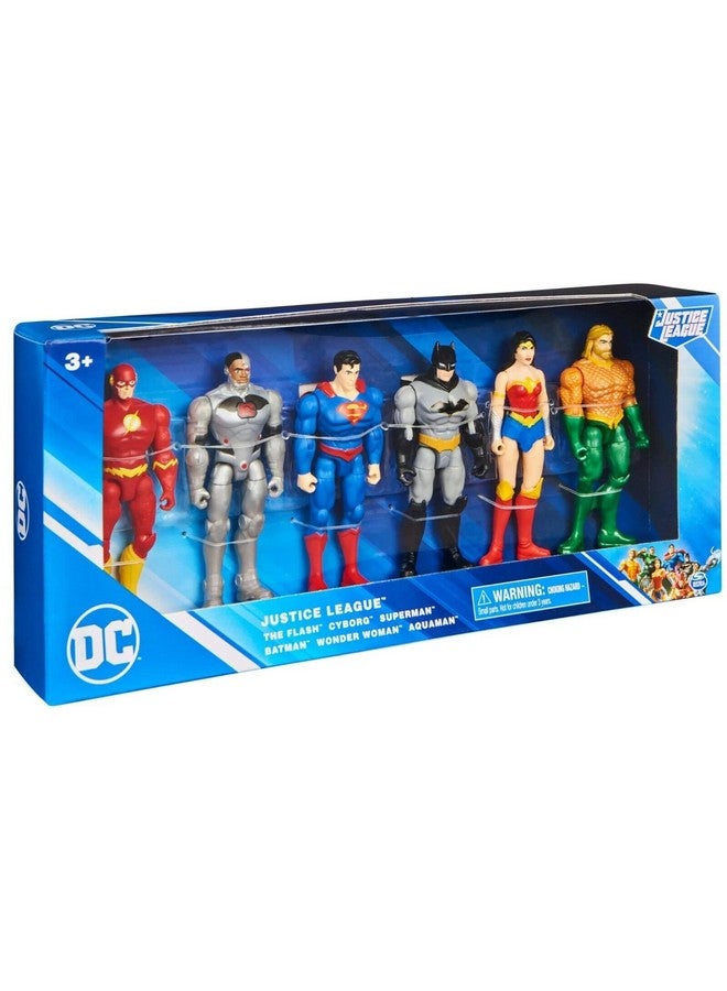 Dc Justice League Flash, Cyborg, Superman, Batman, Wonder Woman & Aquaman Action Figure 6-Pack