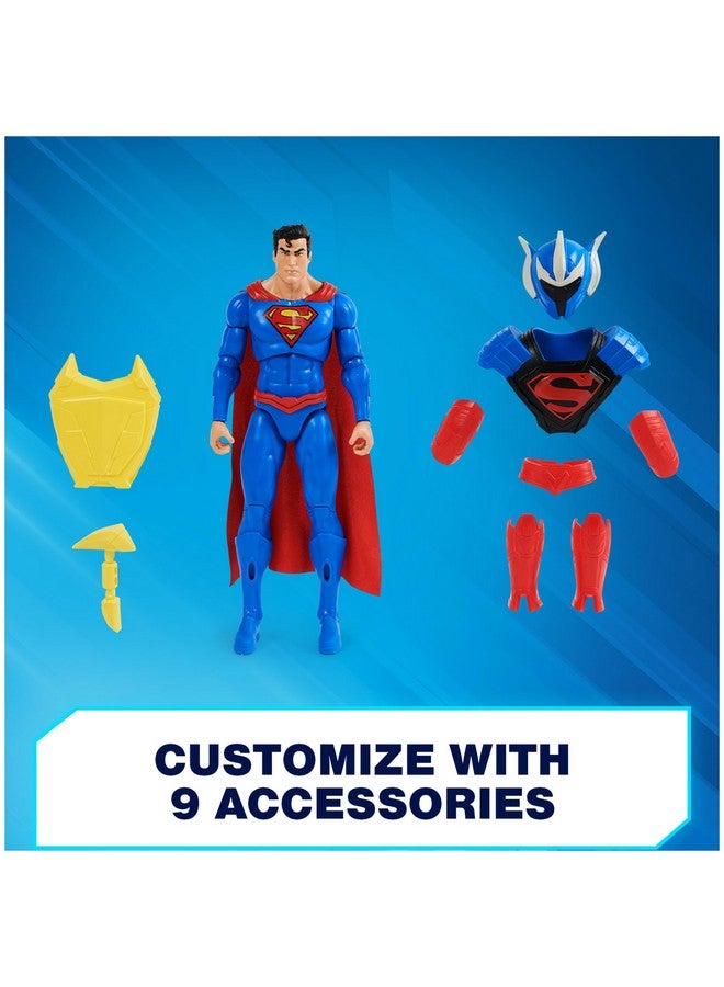 Dc Comics, Superman Man Of Steel Action Figure, Dc Adventures, 12-Inch, 9 Accessories, Collectible Superhero Kids Toys For Boys And Girls, Ages 4+