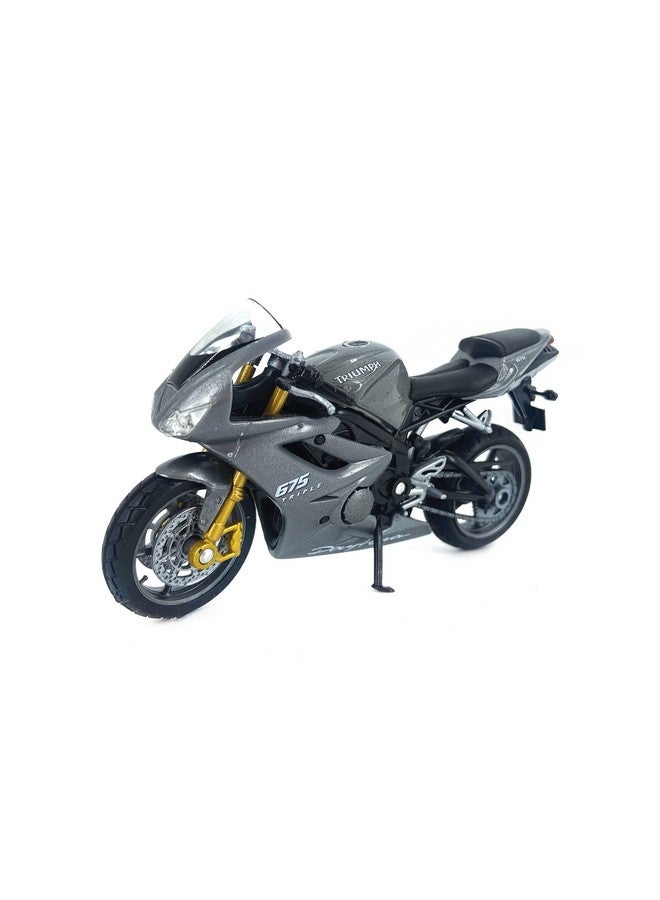 Die Cast Motorcycle Silver Triumph Daytona 675 1:18 Scale