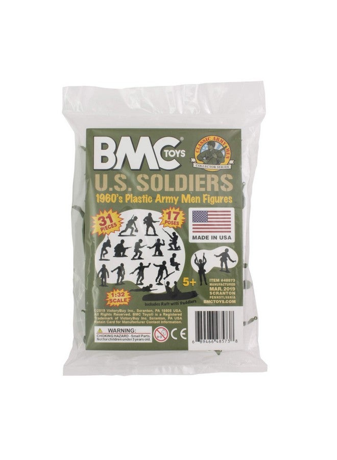 Bmc Marx Plastic Army Men Us Soldiers Od Green 31Pc Ww2 Figures Made In Usa