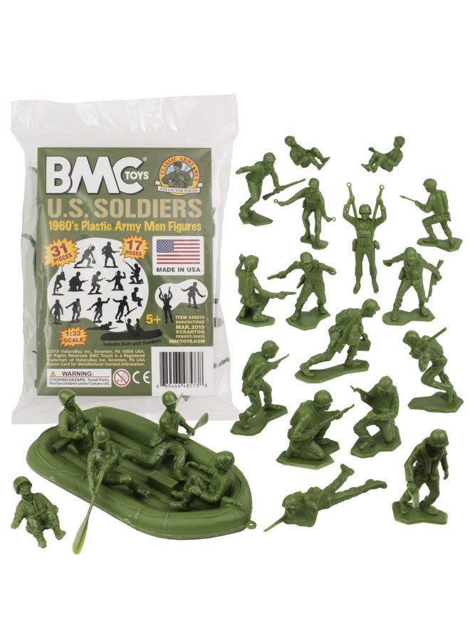 Bmc Marx Plastic Army Men Us Soldiers Od Green 31Pc Ww2 Figures Made In Usa