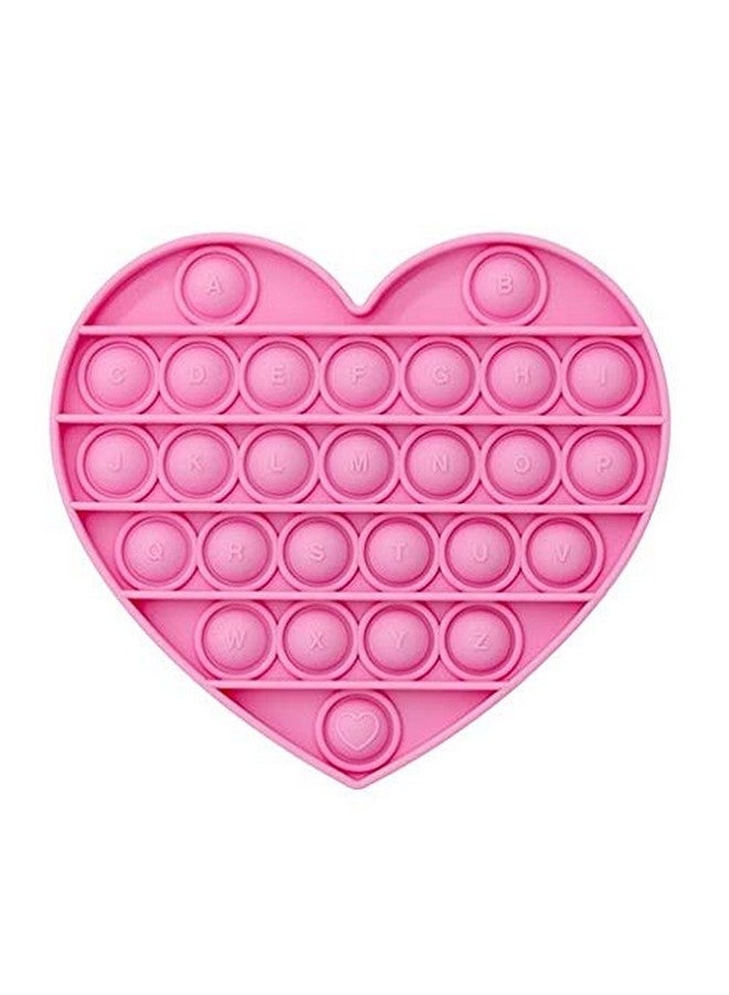 Pink Heart For Girls Pop Bubble Fidget Xmas Gift Sensory Toy With Alphabets Kids Birthday Party Classroom Prize Stress Reliever (Pink Heart)