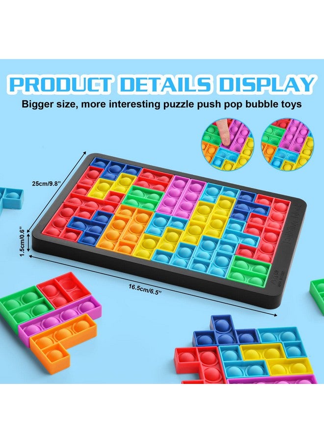 Pop Puzzle Popper Fidget Game, Push Pop Puzzle Brain Teasers Toy, Silicone Jigsaw Building Blocks Puzzle Game Board, Educational Learning Puzzle And Intelligence Toys For Anxiety & Stress Relief