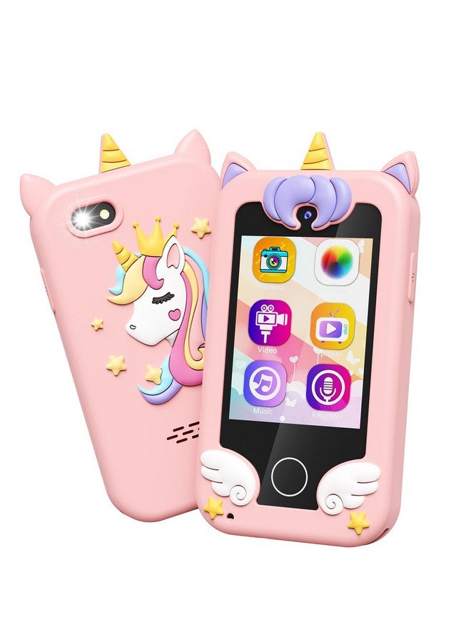 Kids Toy Smartphone, Gifts And Toys For Girls Boys Ages 3 8 Years Old, Fake Play Unicorn Toy Phone With Music Player Dual Camera Puzzle Games Touchscreen, Birthday, Kids Trip Activity