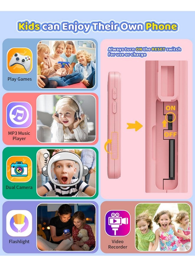 Kids Toy Smartphone, Gifts And Toys For Girls Boys Ages 3 8 Years Old, Fake Play Unicorn Toy Phone With Music Player Dual Camera Puzzle Games Touchscreen, Birthday, Kids Trip Activity