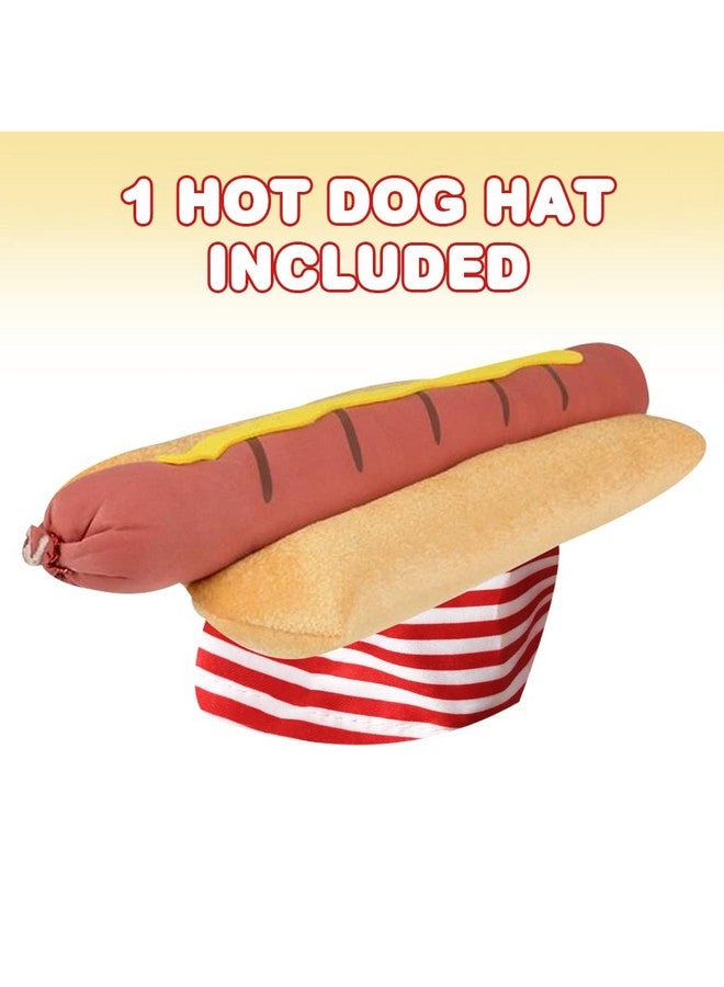 Funny Hot Dog Hat, 1 Pc, Fun Fast Food Hotdog Hat, Soft Plush Costume Accessory Hat, Pizza Party Supplies Decorations, One Size Fits Most, Crazy Silly Hat For Halloween