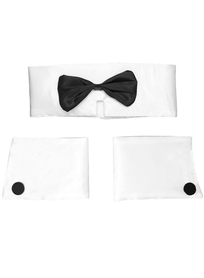 Collar And Cuff Set Male Dancer Stripper Accessories For Halloween, Bachelor Parties 1 Set White