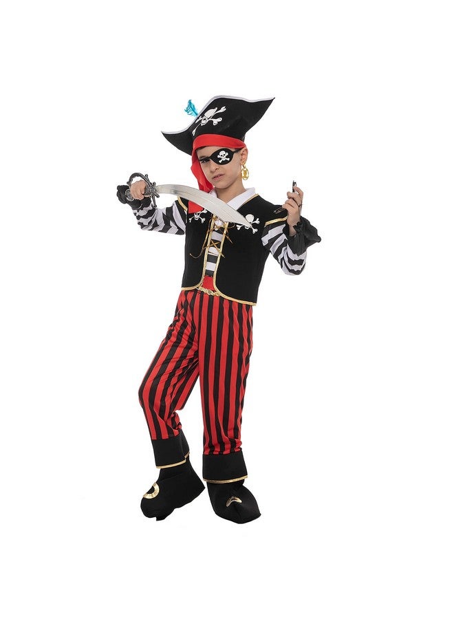 Halloween Child Boy Pirate Fierce Captain Costume W/Accessories For Dress Up (3T (3 4 Yr))