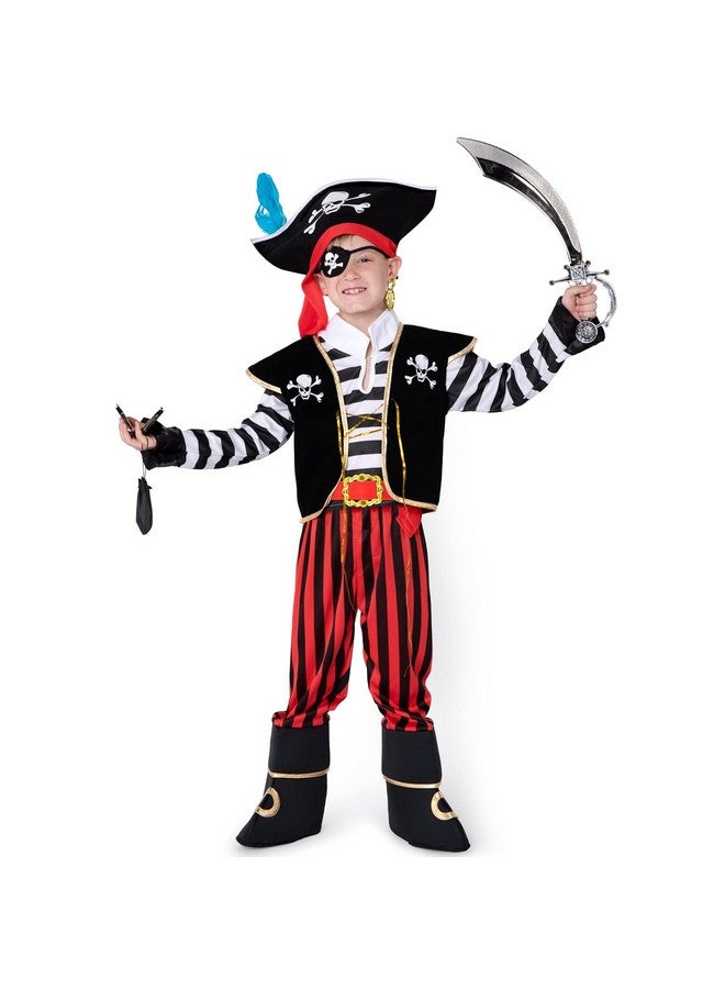 Halloween Child Boy Pirate Fierce Captain Costume W/Accessories For Dress Up (3T (3 4 Yr))