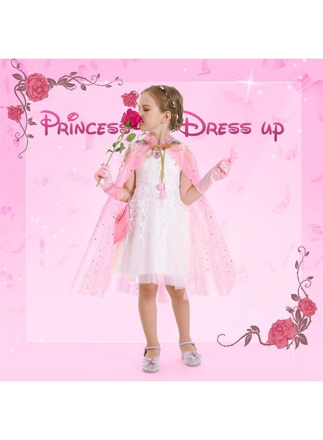 Princess Cape Set,12Pcs Princess Dress Up Clothes For Little Girl, Princess Dresses For Girl 3 8 Years Birthday Gift