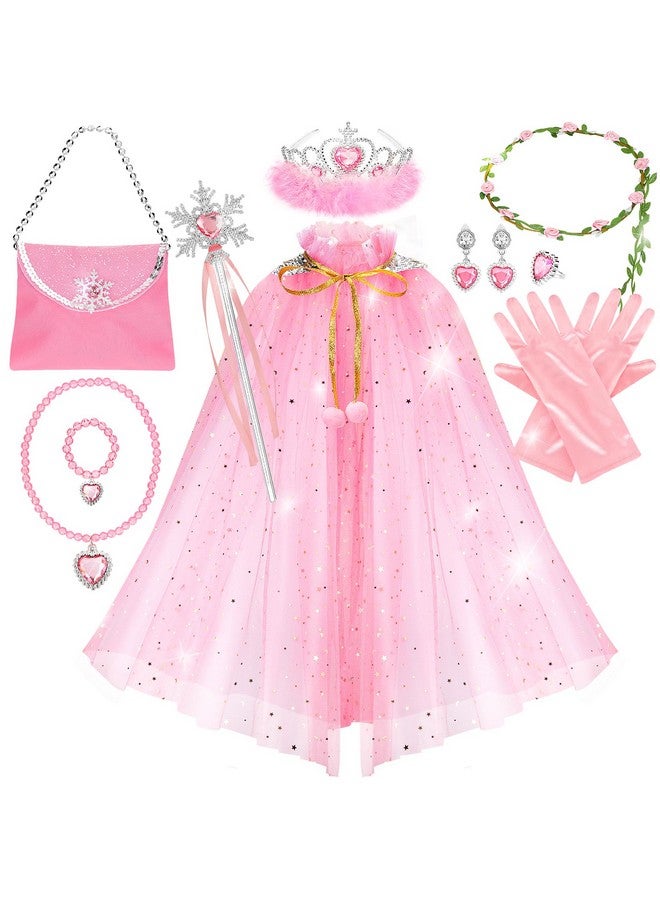 Princess Cape Set,12Pcs Princess Dress Up Clothes For Little Girl, Princess Dresses For Girl 3 8 Years Birthday Gift