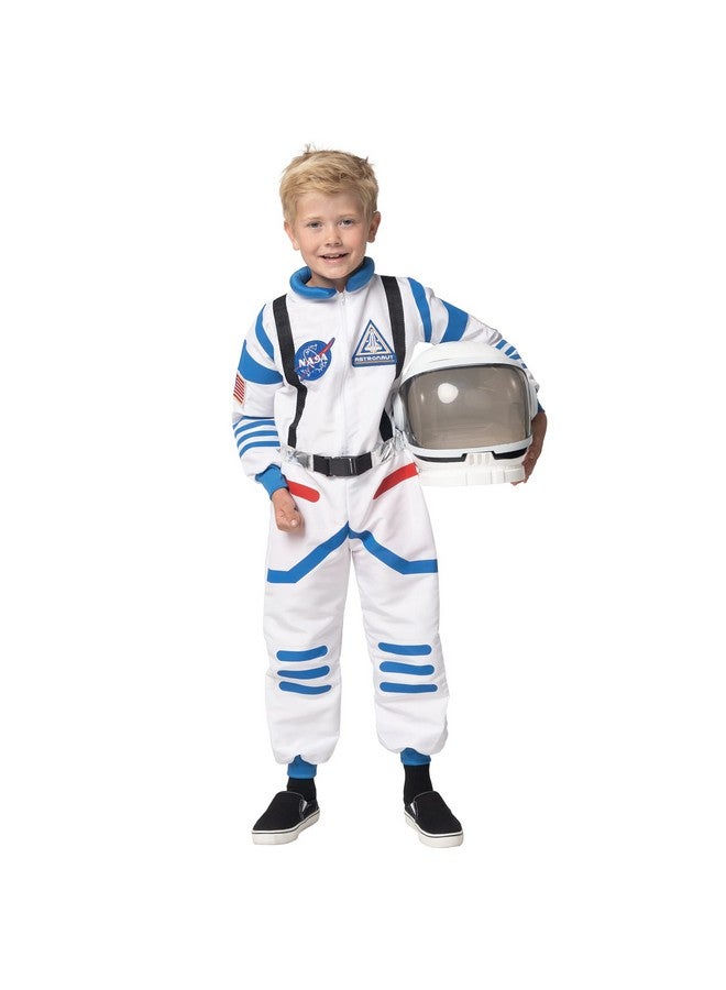 Halloween Child Unisex White Black Details Astronaut Costume For Party Favors (Small (5 7Yr))