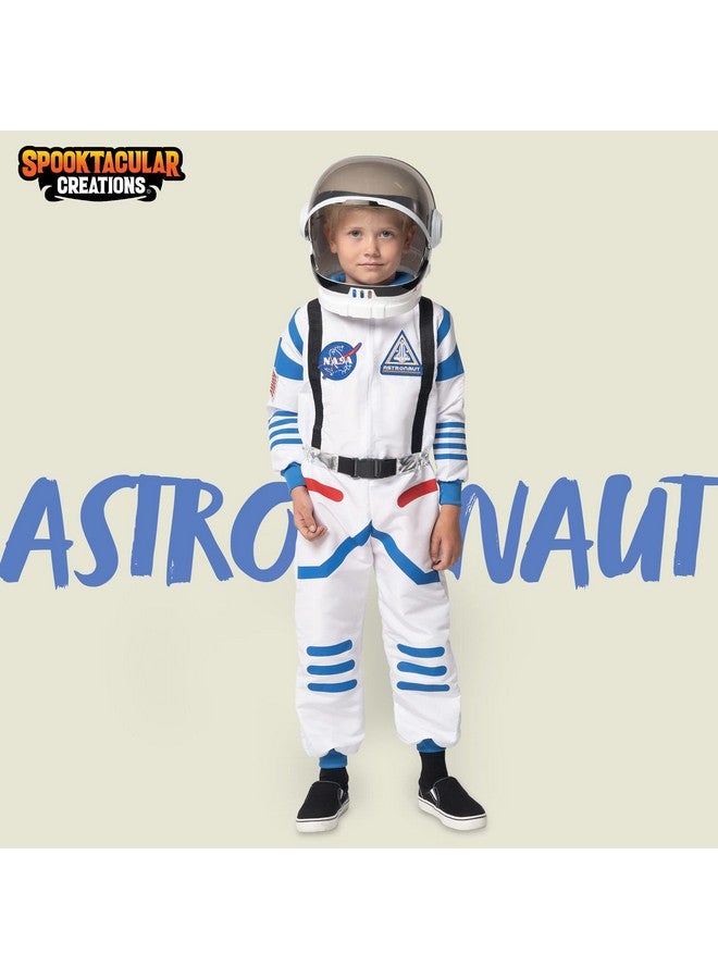 Halloween Child Unisex White Black Details Astronaut Costume For Party Favors (Small (5 7Yr))