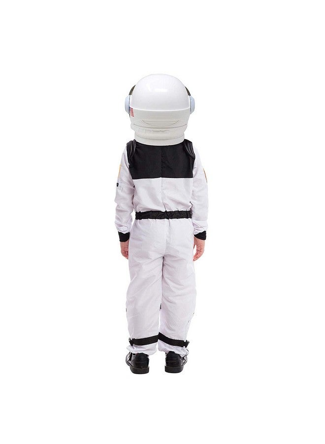 Astronaut Costume With Helmet, Space Suit For Kids And Toddler With Movable Visor Helmet, Kids Astronaut Costume For Halloween Costumes Party Favor Supplies White S