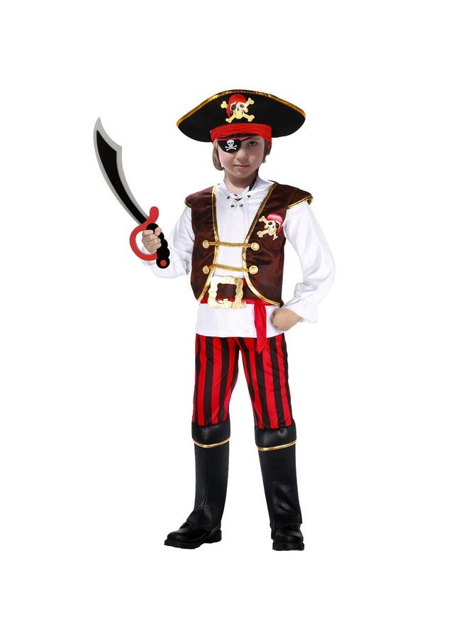 Pirate Costume For Kids Pretend Role Play Dress Up Party Favors Deluxe Toys Gift Pirate Set For Children Toddler (5 6 Years)