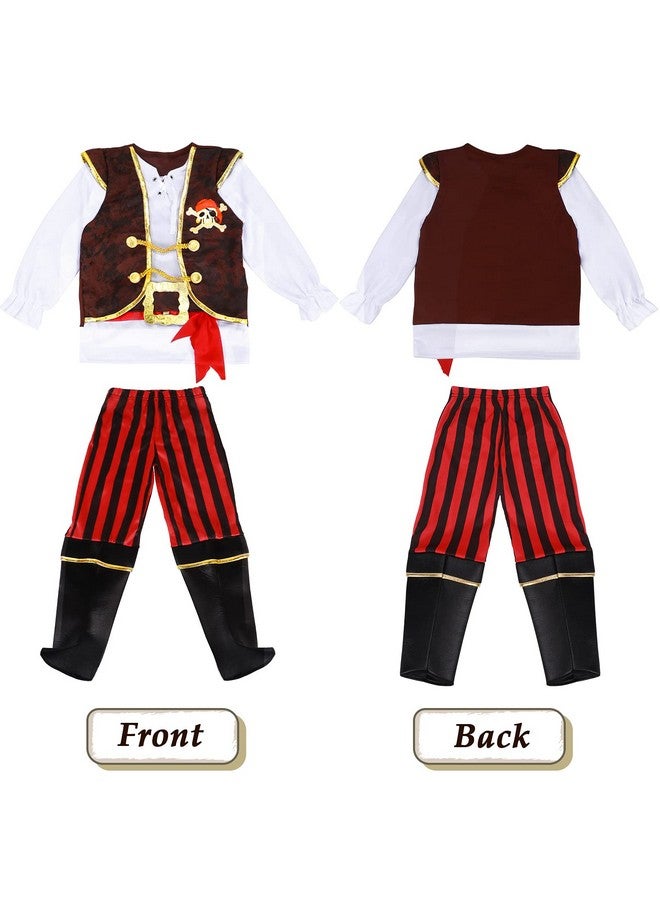 Pirate Costume For Kids Pretend Role Play Dress Up Party Favors Deluxe Toys Gift Pirate Set For Children Toddler (5 6 Years)