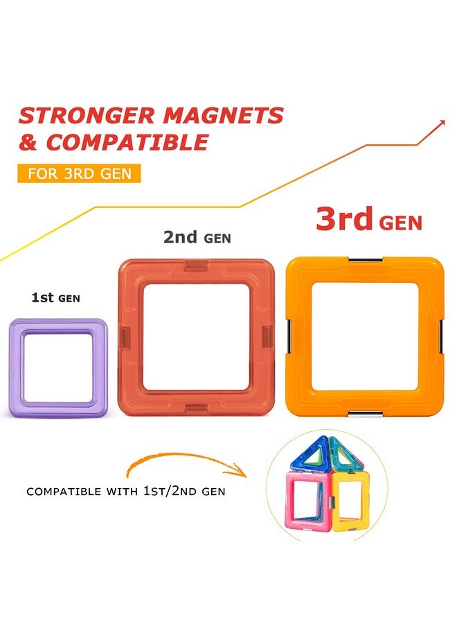 Upgraded Magnetic Blocks Tough Tiles Stem Toys For 3+ Year Old Boys And Girls Learning By Playing Games For Toddlers Kids, Compatible With Major Brands Building Blocks - Starter Set