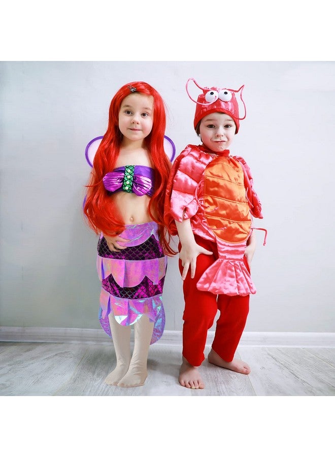 Girls Dress Up Costume Set, Fairy And Mermaid Role Play Dress Up Trunk With Accessories 25Pcs Little Girls Pretend Play Costume For Kids Age From 2 5