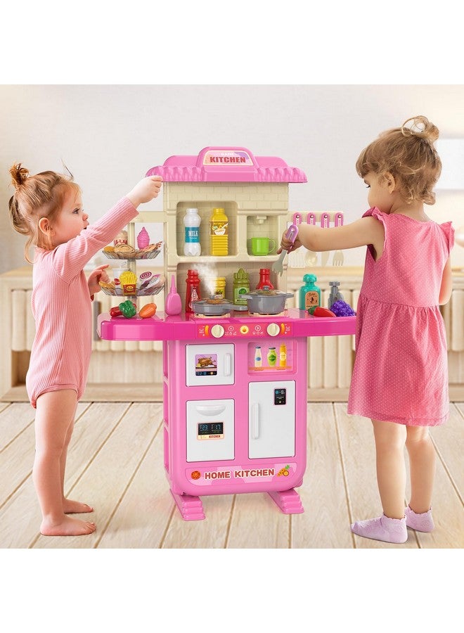 Pretend Food Kitchen Toys For Kids Ages 4 8, Kitchen Set For Toddlers 1 3, Play Kitchen Accessories W/Real Sounds Light, For Boys, Girls