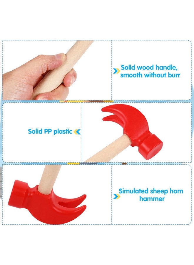 2Pcs Wooden Hammer Toys Simulation Hammers Maintenance Tools Toys Pretend Play Educational Toys For Kids Children