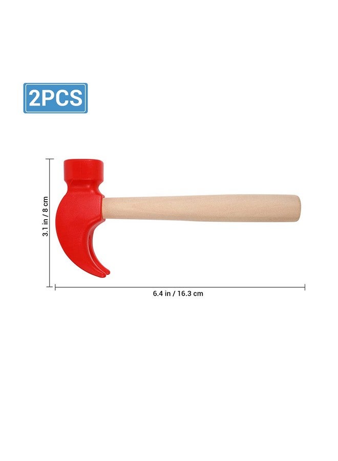 2Pcs Wooden Hammer Toys Simulation Hammers Maintenance Tools Toys Pretend Play Educational Toys For Kids Children