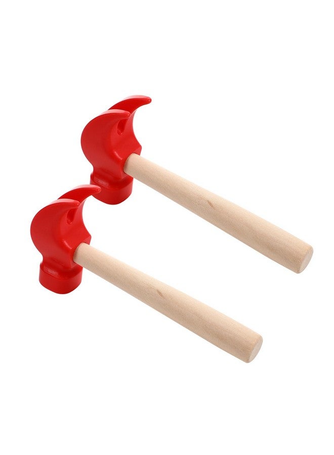 2Pcs Wooden Hammer Toys Simulation Hammers Maintenance Tools Toys Pretend Play Educational Toys For Kids Children