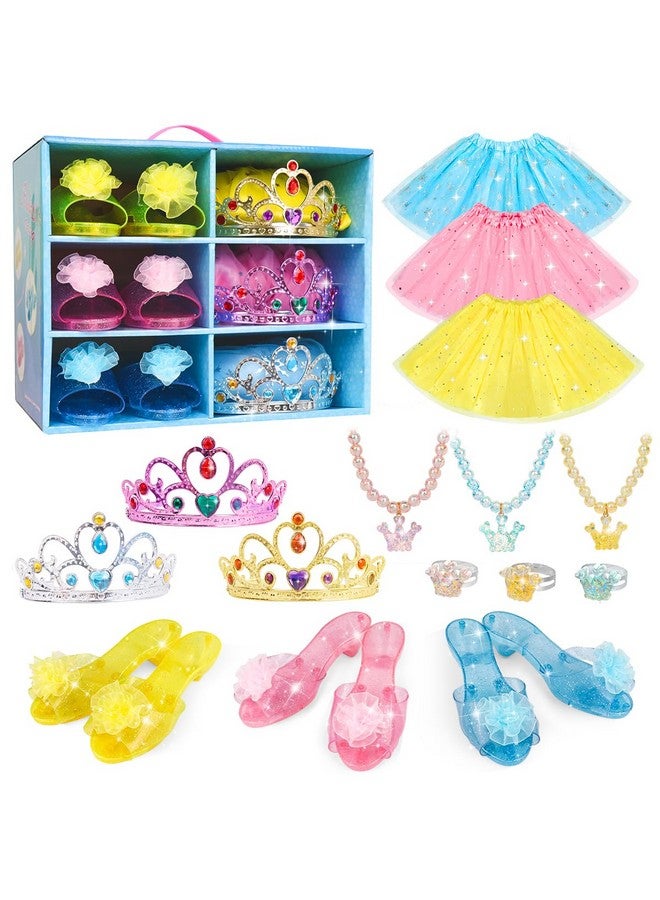 Princess Dress Up For Girls - Dress Up Clothes For Girls With Princess Shoes, Princess Toys For Girls 3,4,5,6 Year Old