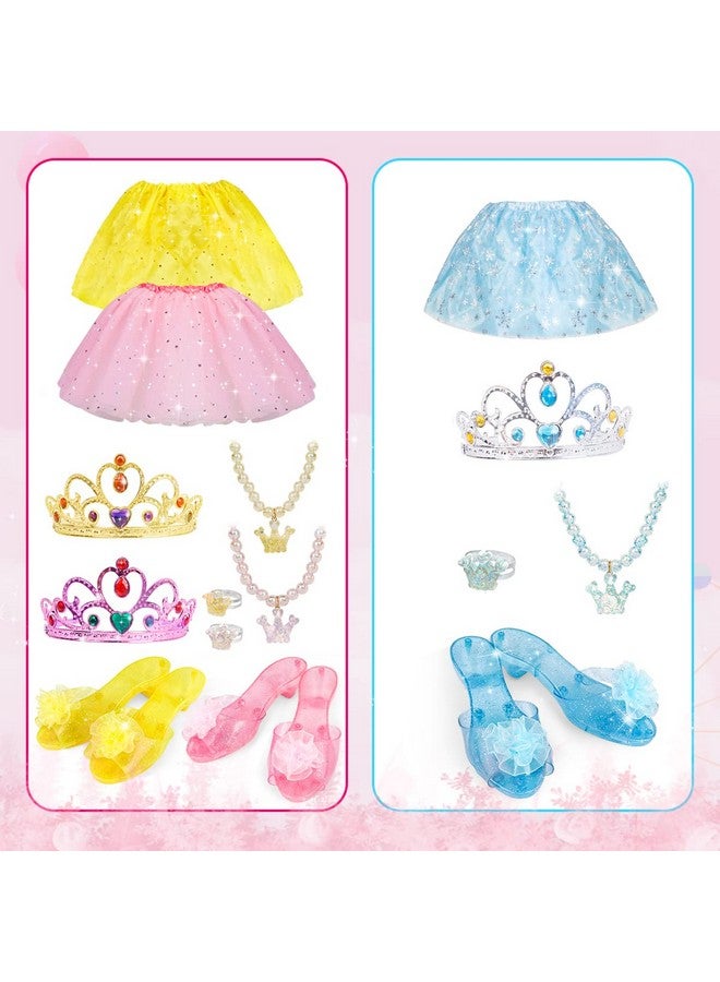 Princess Dress Up For Girls - Dress Up Clothes For Girls With Princess Shoes, Princess Toys For Girls 3,4,5,6 Year Old