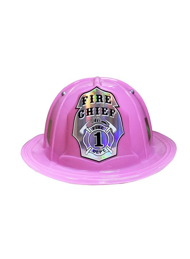 Fire Chief Helmet Pink Adjustable Youth Size