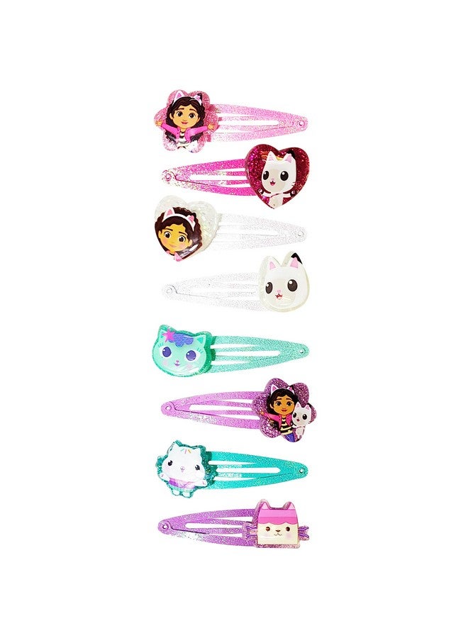 Gabby'S Dollhouse Kids Hair Clips For Girls Snap Clips 8 Pack Multi Color Ages 3+