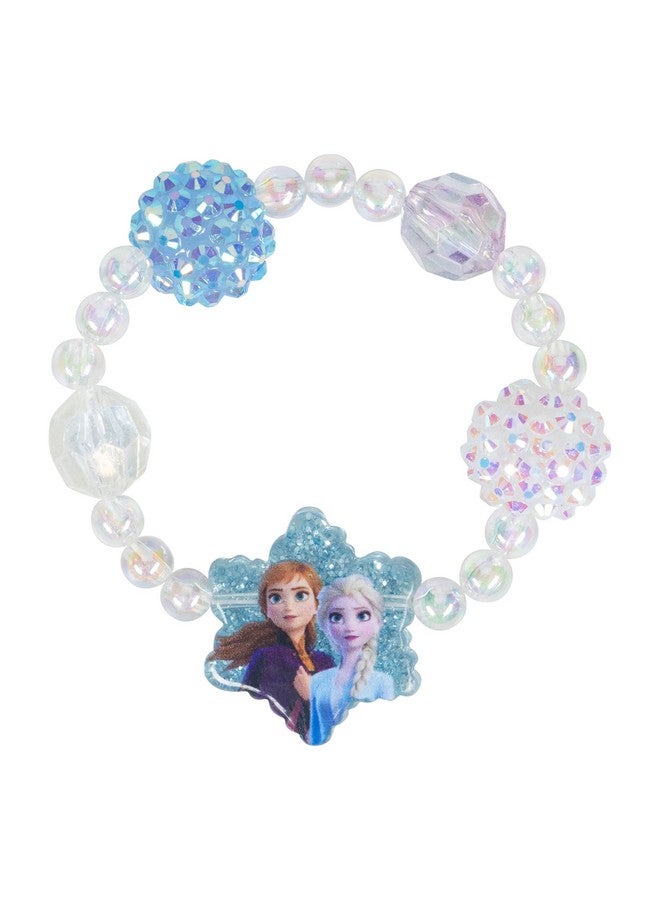 Frozen 2 Girls 3 Piece Princess Toy Jewelry Box Set With Blue Bead Necklace, Bracelet And Ring Play Accessories Ages 3+