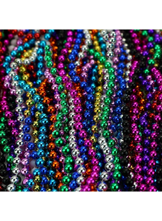 Mardi Gras Beads Necklaces Assorted Colors Gasparilla Beaded Costume Necklace For Party 144 Necklaces