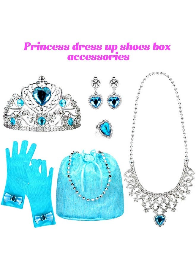 Princess Dress Up Shoes Set, Girls Role Play Dress Up Toys, Toddler Pretend Jewelry Boutique Kit Gift Set For Little Girls Aged 3 6 Years Old, 4 Pairs Of Shoes Kit Include Princess Accessories