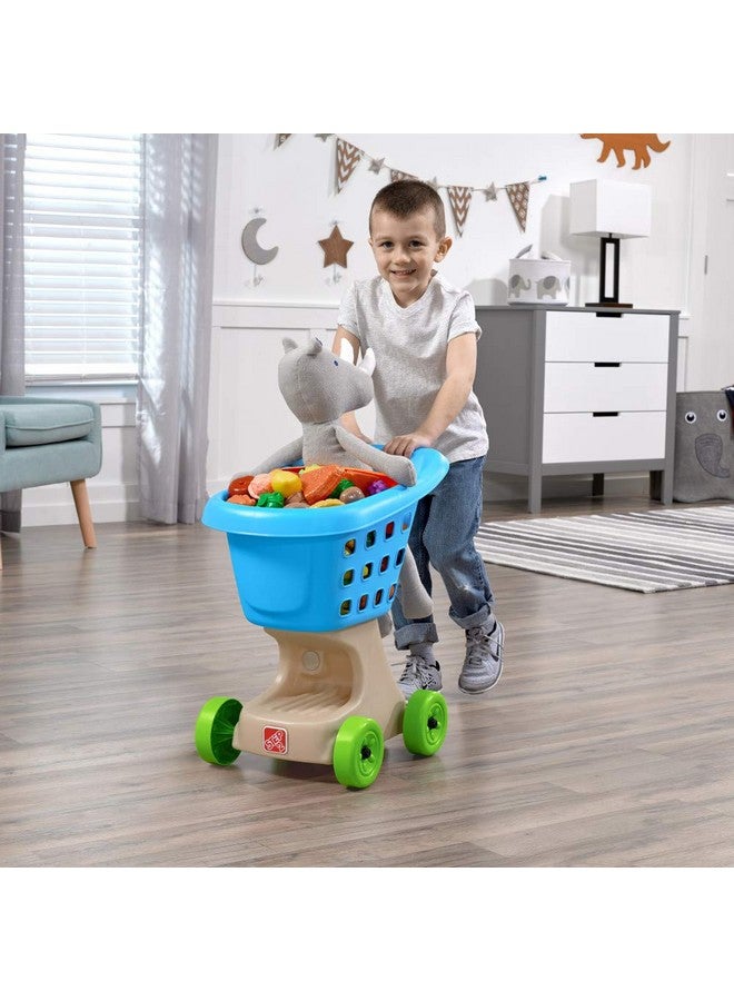 Little Helper'S Shopping Cart For Kids, Grocery Store Pretend Play Toy For Toddlers Ages 2+ Years Old, Durable, Easy Assembly, Bright Colors, Blue