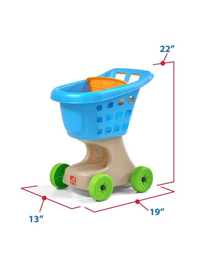 Little Helper'S Shopping Cart For Kids, Grocery Store Pretend Play Toy For Toddlers Ages 2+ Years Old, Durable, Easy Assembly, Bright Colors, Blue