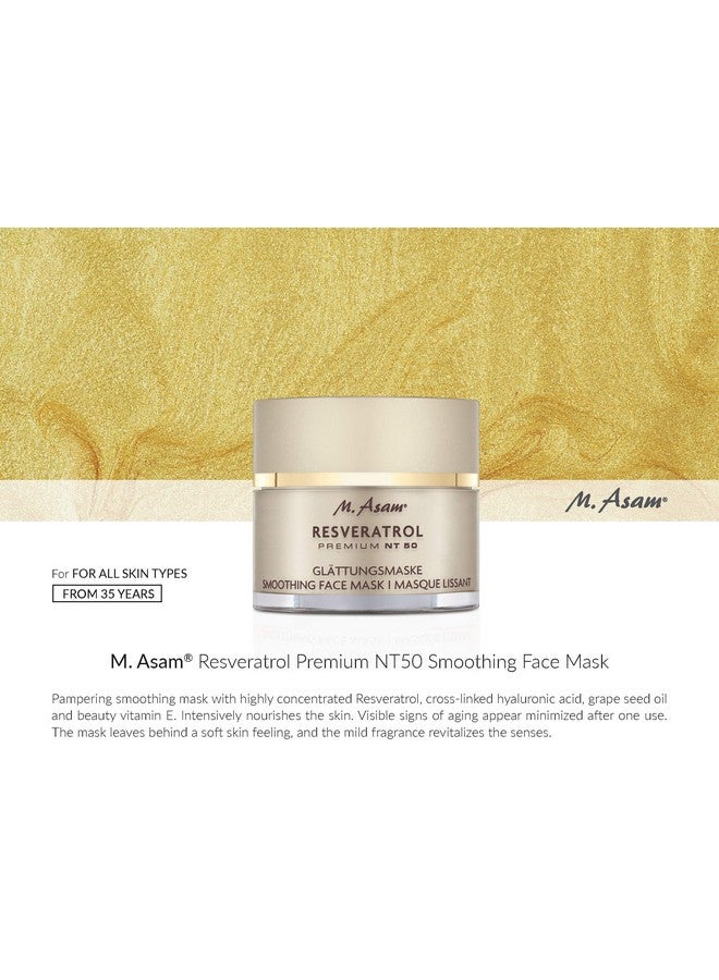 Resveratrol Premium Nt50 Smoothing Face Mask - Anti-Aging Face Mask Skin Care With Concentrated Resveratrol & Hyaluronic Acid For Increased Radiance, Facial Care, 1.69 Fl Oz