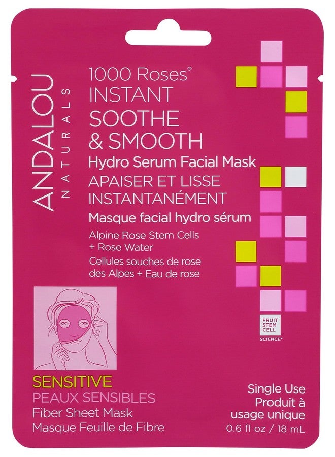 1000 Roses Instant Soothe & Smooth Sheet Mask, 0.6 Fo Pack Of 6