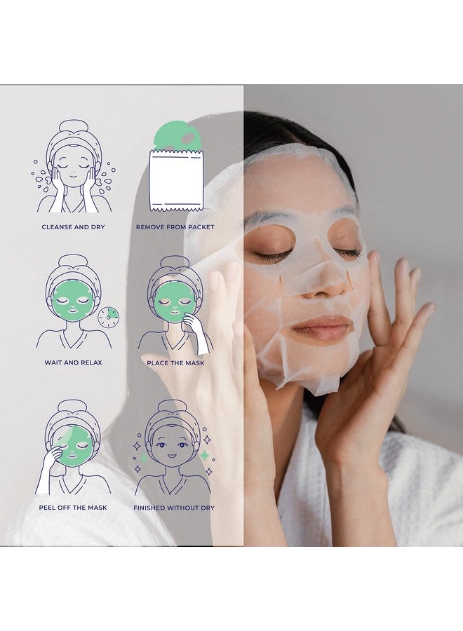 Original Derma Beauty Collagen Face Masks 36 Pk Ultra Purifying Tea Tree Face Mask Skin Care Sheet Masks Set For Beauty & Personal Care Korean Face Mask