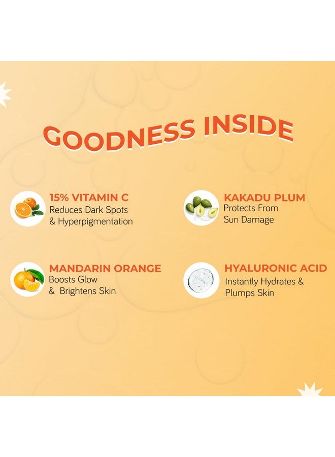 Vitamin C Face Serum For Glowing Skin Brightening & Hydrating Mandarin Orange & Hyaluronic Acid Vegan & Cruelty Free Radiant And Supple Skin Reduces Dark Spots And Pigmentation 20Ml