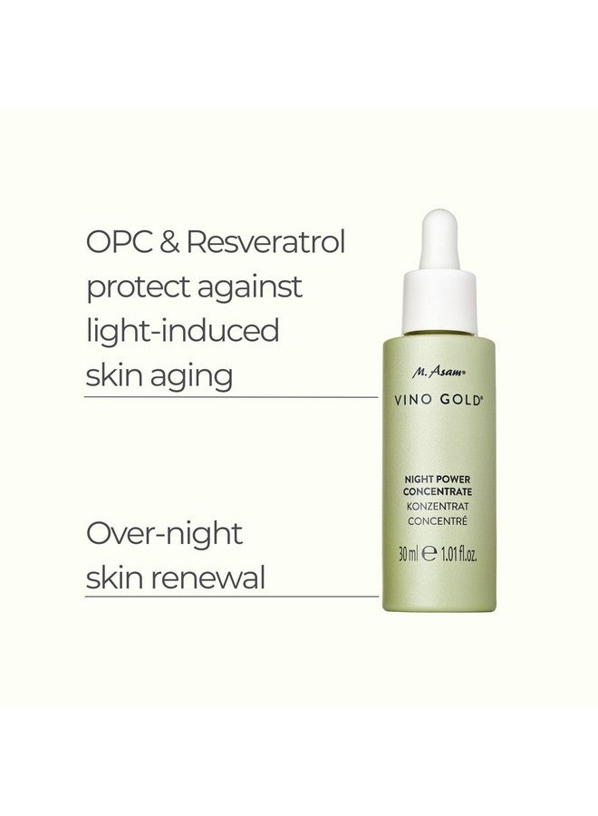 Vino Gold Power Night Concentrate (1.01 Fl Oz) - The Face Serum Supports The Skin Renewal Process & Stimulates Regeneration Overnight, With Resveratrol & Vitamin A, Vegan Facial Care