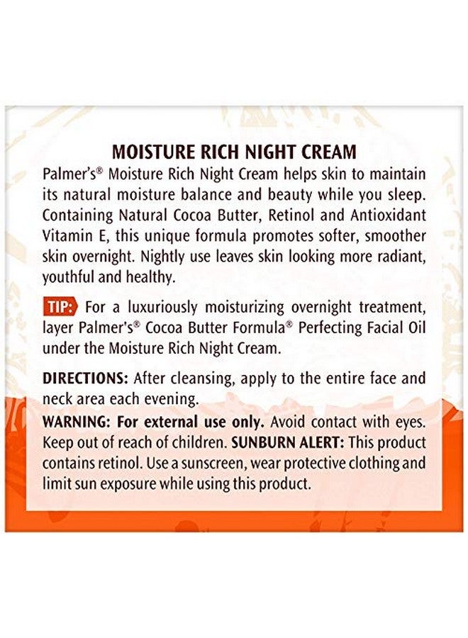 Cocoa Butter Formula Overnight Moisture Rich Night Facial Cream, 2.7 Ounces (Pack Of 6)