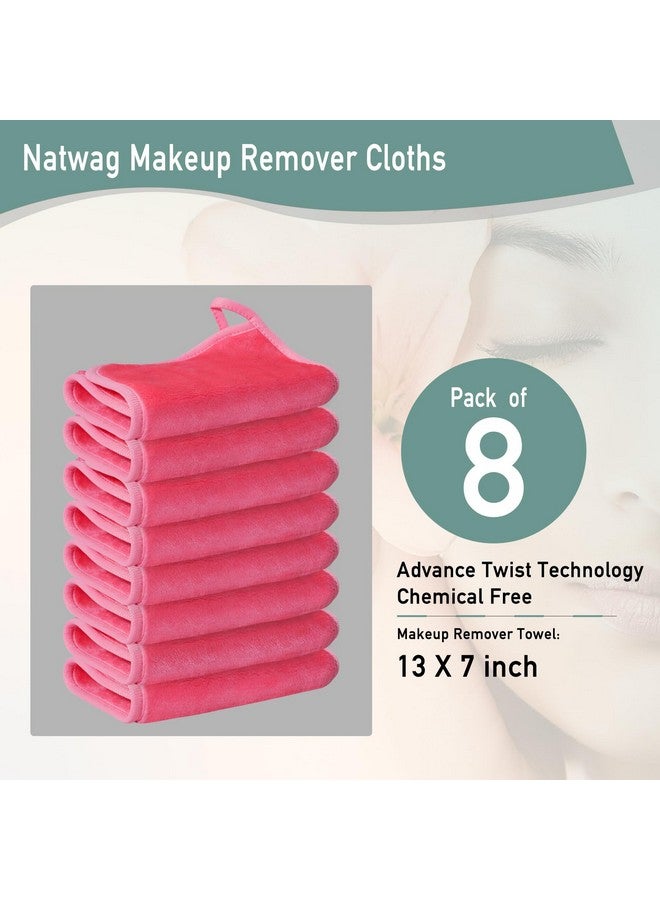 Makeup Remover Cloth 13 X 7 Makeup Remover Towels Soft Face Towel For Drying Face Makeup Remover Pads Microfiber Washcloth Pack Of 8 Pink Makeup Remover Wash Cloths