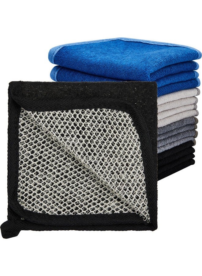 8 Pcs Exfoliating Washcloths Man Wash Face Cloths Rustic Dual Sided Bath Washcloth 9.8 X 9.8 Inch Facial Cleansing Cloths Body Face Scrubber Men Exfoliating Shower Towel For Body And Face 4 Colors