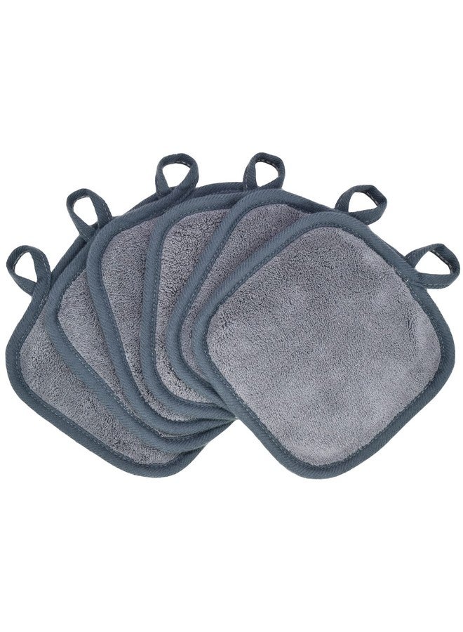 Makeup Remover Cloths For Face, Eye, Lips Reusable Makeup Remover Pads Soft Microfiber Facial Cleansing Cloths 5 X 5 Inch 6 Pack (Gray)